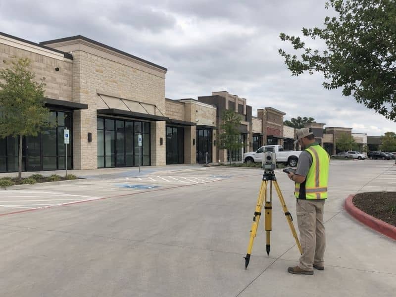 ALTA Survey of shared parking and drive aisles at a multi tenant commercial property in College Station TX