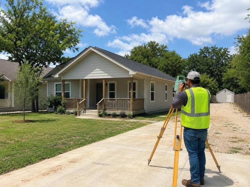 Property Survey for a single-family rental investment in College Station TX before planning site improvements